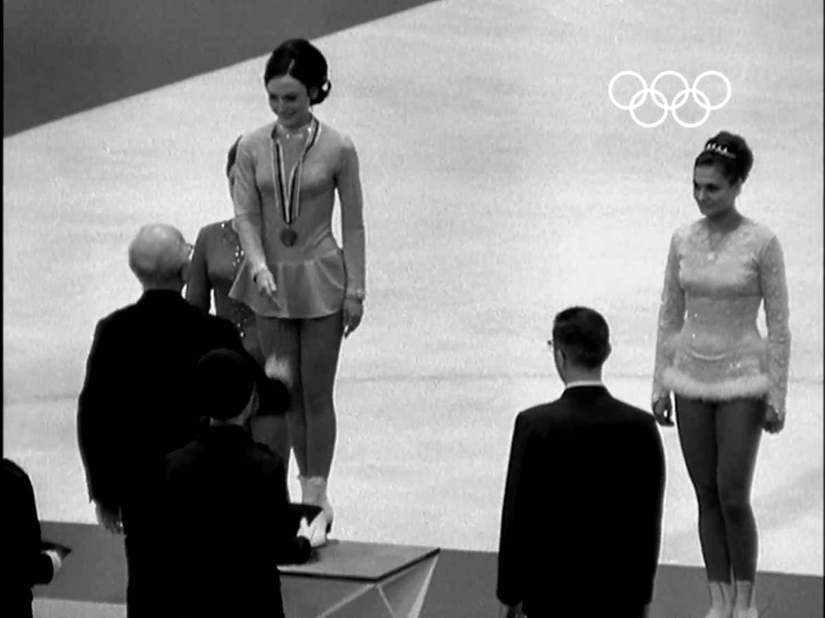 Peggy Fleming at the 1968 Winter Olympics. (Image Source: YouTube | Olympics)