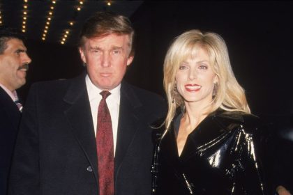 Donald Trump and his former wife Marla Maples attend the premiere of the film, 'Nell.'