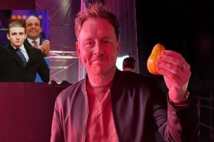 Comedian Andrew Ryan and (inset) Barron Trump