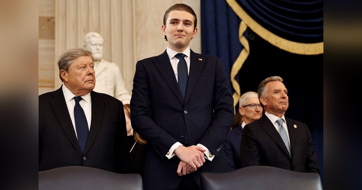 Barron Trump at inauguration 2025