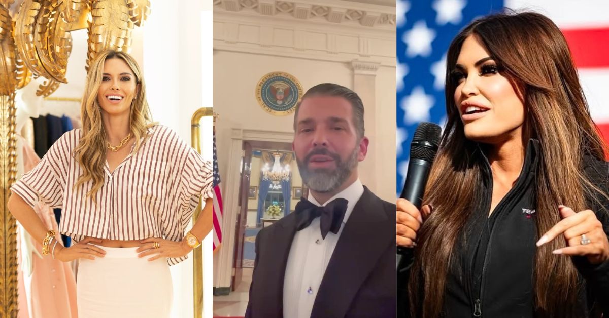 (L-R) Bettina Anderson, Donald Trump Jr, and Kimberly Guilfoyle