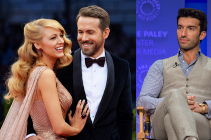 Blake Lively with Husband Ryan Reynolds (L), Justin Baldoni(R)