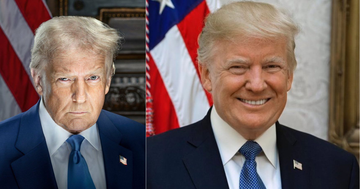 Donald Trump 2025 & 2017 Presidential Portrait