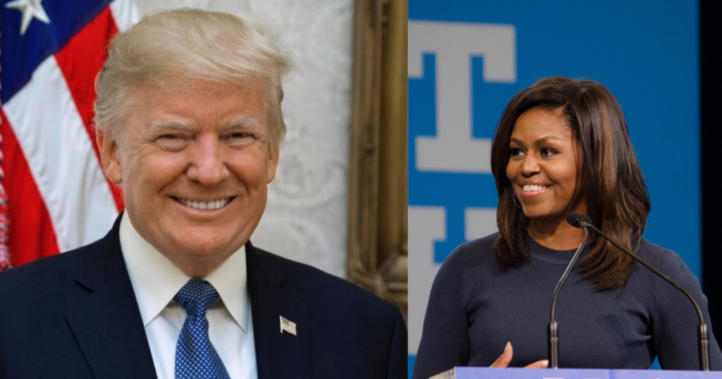 Donald Trump(L), Michelle Obama (R)
