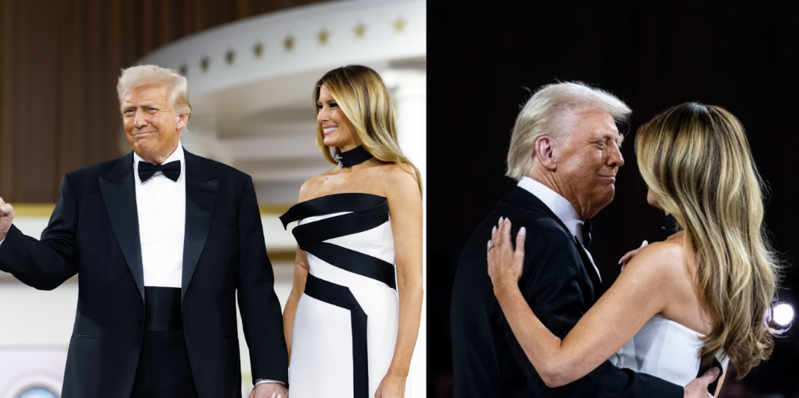 Donald Trump and Melania's first dance at Inaugural Ball.