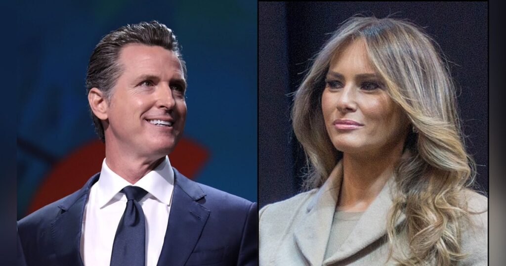 Gavin Newsom and Melania Trump
