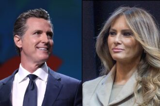 Gavin Newsom and Melania Trump