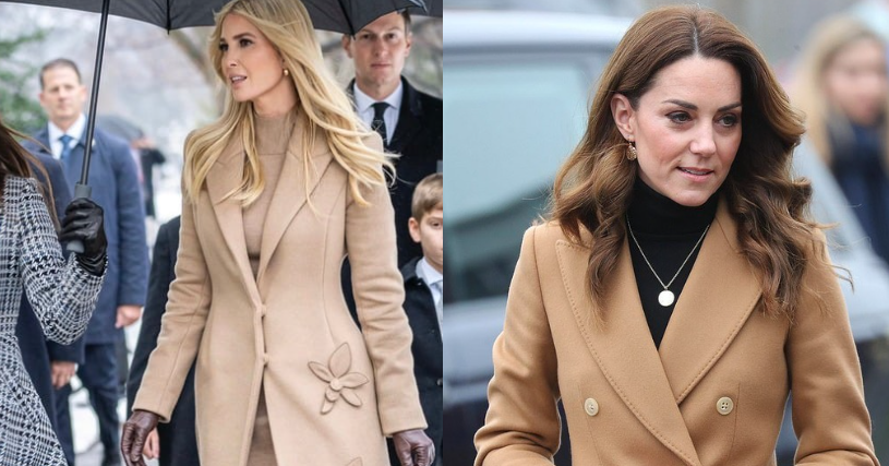 Ivanka Trump and Princess Kate in camel coat dresses