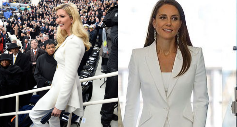 Ivanka Trump and Princess Kate in white power suits.