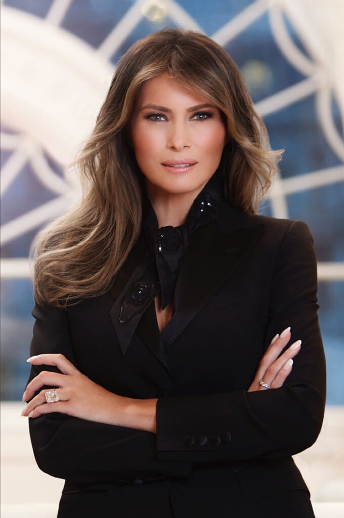 Official photo of First Lady Melania Trump in the White House residence