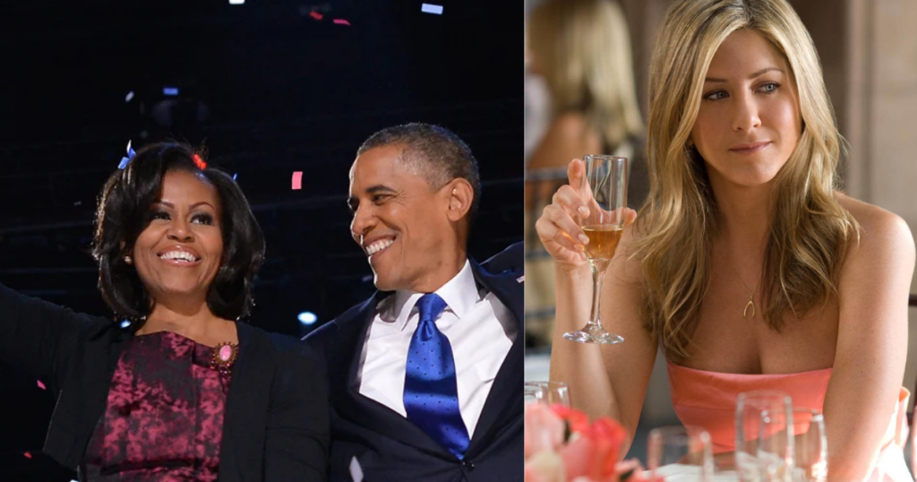 Michelle Obama with Husband Barack Obama & Jennifer Aniston