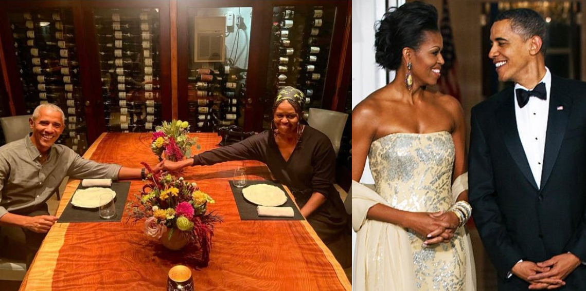 Michelle and Barack Obama.