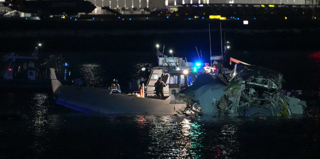 Wreckage of the American Airlines plane.