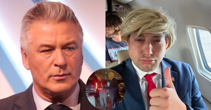 Alec Baldwin and Jason Scoop (inset) a screengrab from the viral video in which Baldwin threatened to snap Scoop's neck.