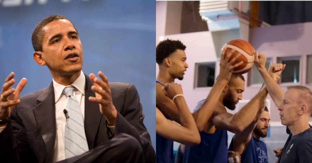 Barack Obama and a Still from the Documentary Court of Gold