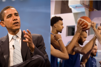 Barack Obama and a Still from the Documentary Court of Gold