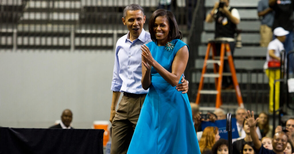 Barack Obama and Michelle Obama in Richmond on May 5, 2012