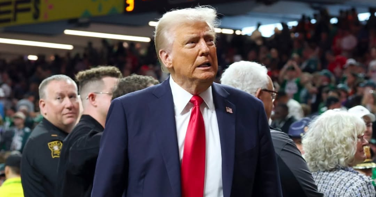 Donald Trump at the Super Bowl on Sunday