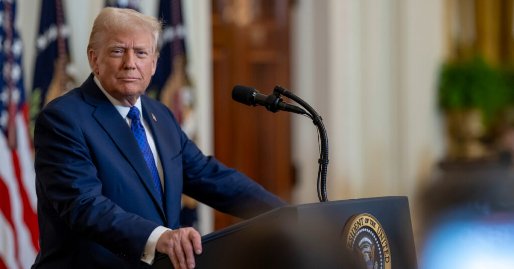 President Donald Trump at the White House to sign the Laken Riley Act