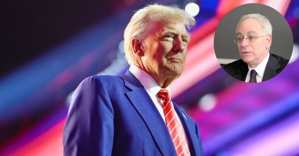 President Donald Trump and (inset) Constitutional Scholar and Yale Law School Professor Robert Post