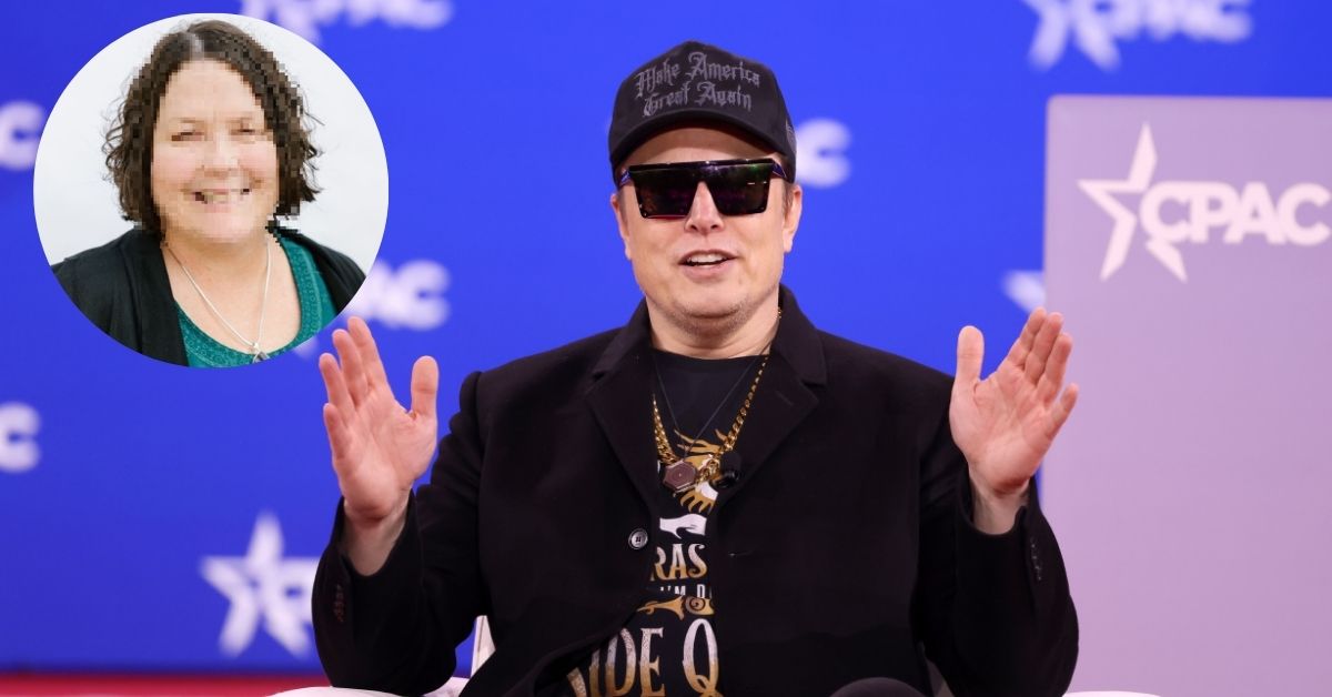 Elon Musk speaking at the 2025 Conservative Political Action Conference and (inset) the acting administrator of DOGE.