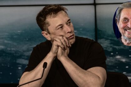 Elon Musk and (inset) his father Errol Musk