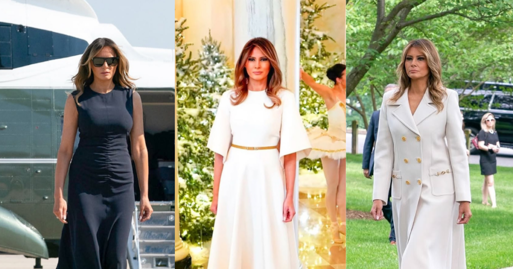 First Lady Melania Trump in Different Outfits