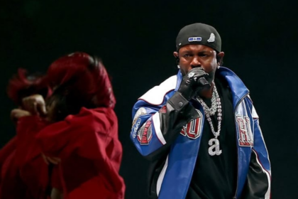 Kendrick Lamar in His Diamond Jewels Performing at Super Bowl