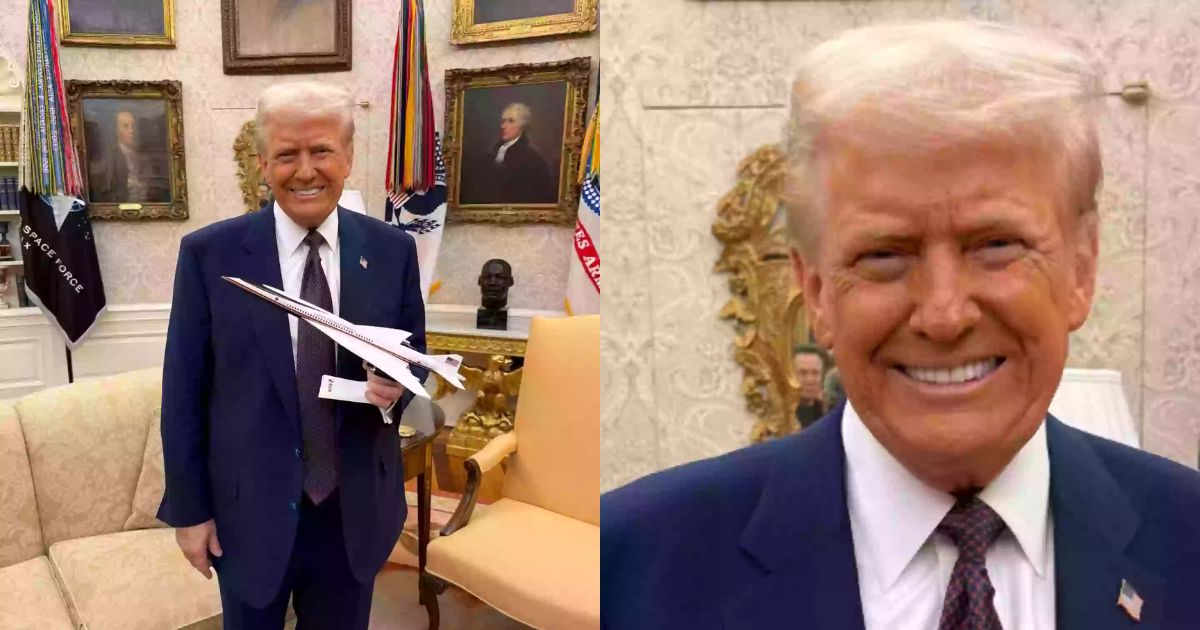 People noticed Elon Musk's reflection in Donald Trump's recent picture