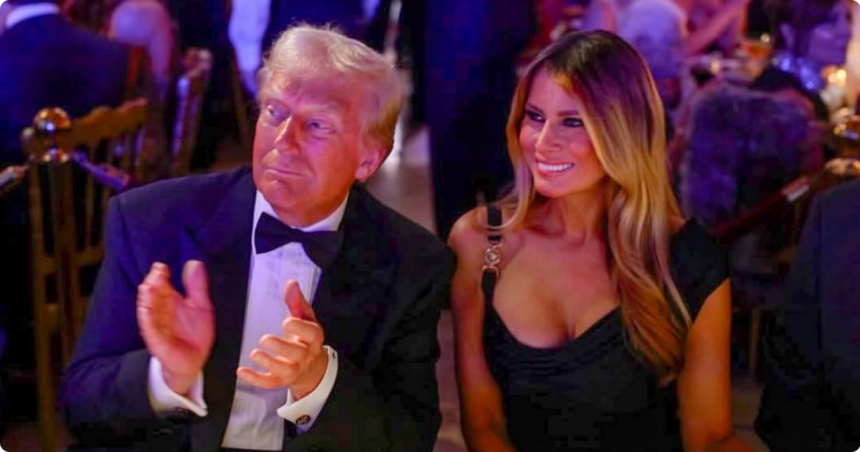 President Donald Trump with Wife Melania Trump. Image Source: @melaniatrumpstyle/Instagram