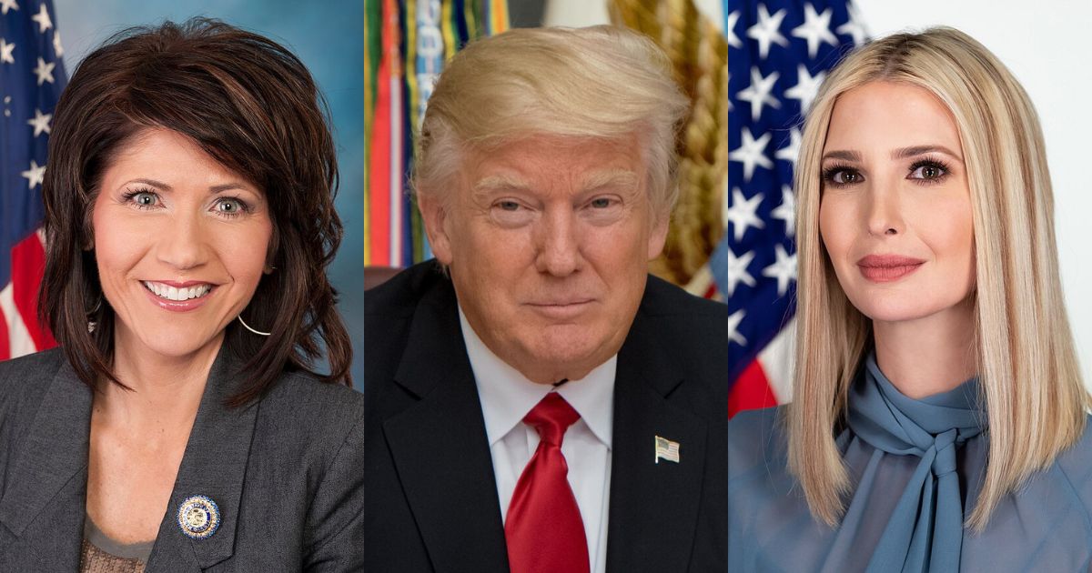 Kristi Noem, Donald Trump and Ivanka Trump