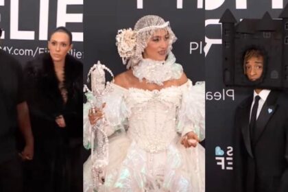 Kanye West, Bianca Censori, Sierra Farrell, and Jaden Smith at Grammys 2025