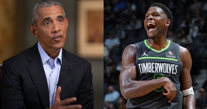 Barack Obama and Anthony Edwards