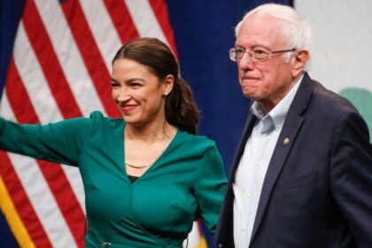 Alexandria Ocasio-Cortez (AOC) and Bernie Sanders.