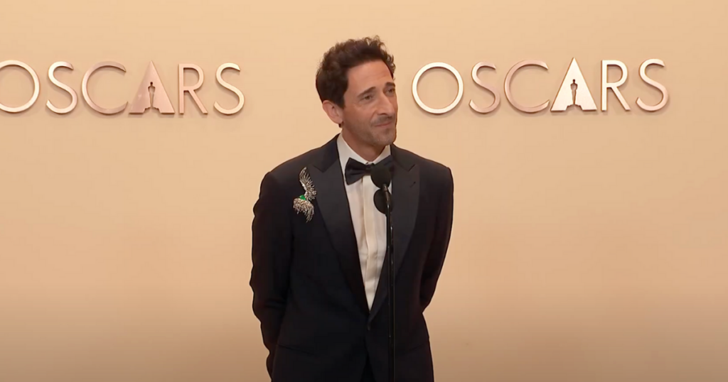 Adrien Brody at the 2025 Oscars