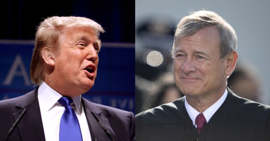 Donald Trump and Chief Justice John Roberts are at odds