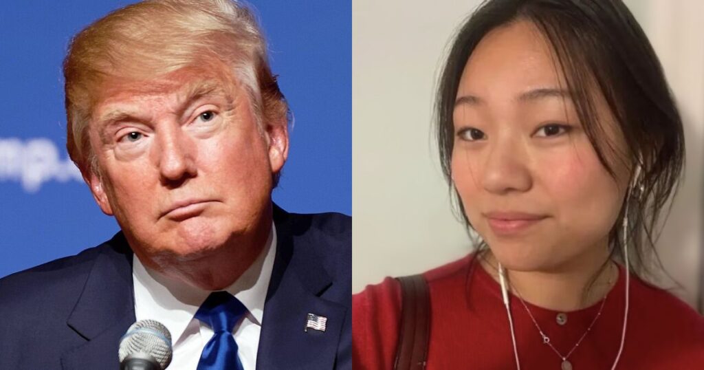 Donald Trump (L) and Yunseo Chung (R)