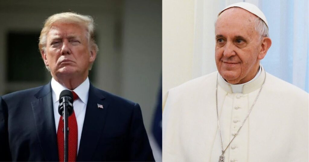 Does Vatican Have Group Chats? In Frame Donald Trump (L), Pope Francis (R)