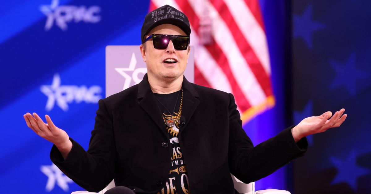 Elon Musk speaking at the 2025 Conservative Political Action Conference.