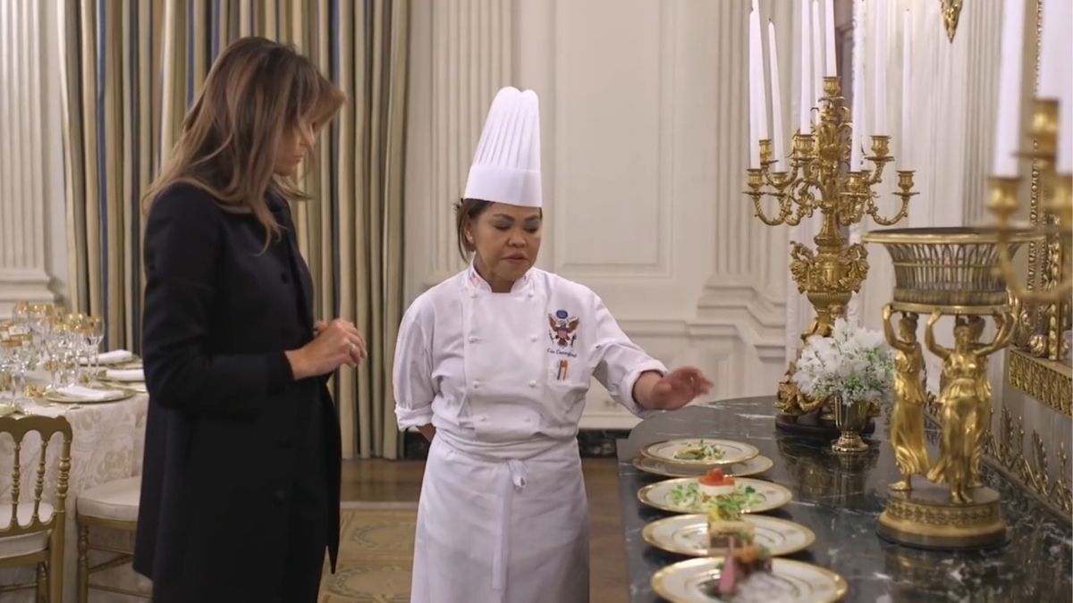 Melania Trump with White House Chef