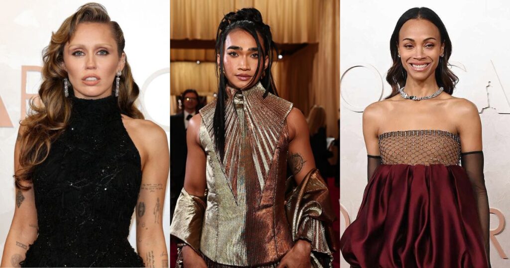 Miley Cyrus, Bretman Rock and Zoe Saldana at Oscars 2025