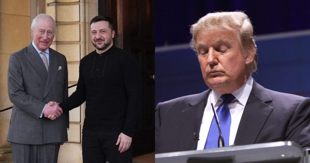 King Charles, Volodymyr Zelenskyy and Donald Trump
