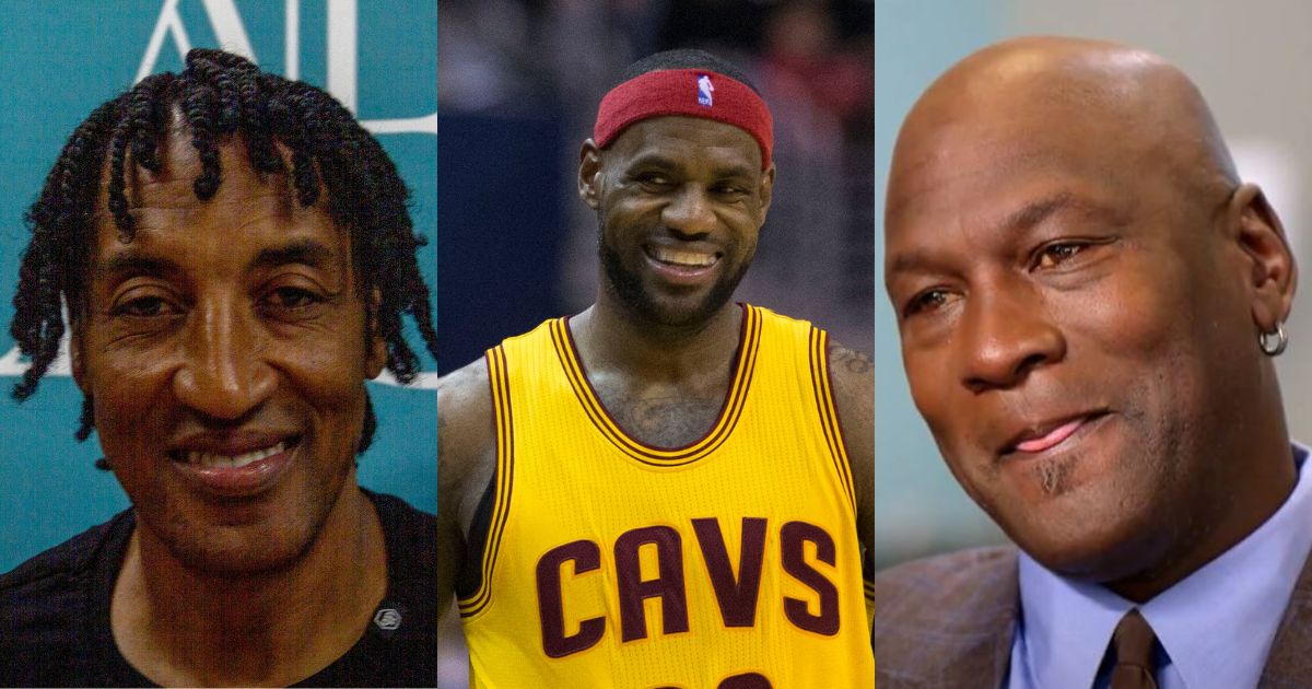 LeBron James, Michael Jordan and Scottie Pippen