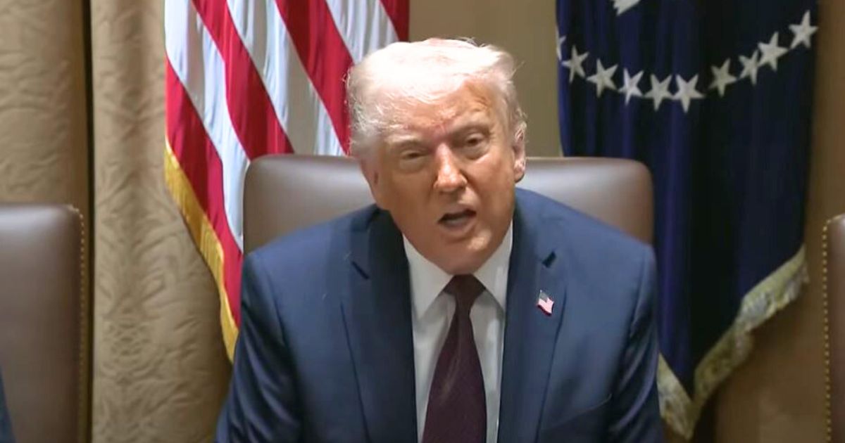 Donald Trump at a Cabinet meeting