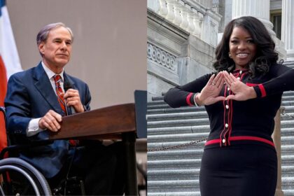 Governor of Texas Greg Abbott and Jasmine Crockett
