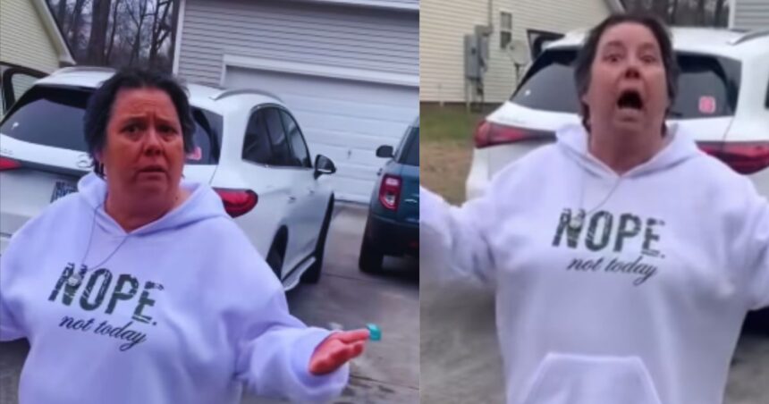 White woman hurling racial slurs at a black woman caught on camera
