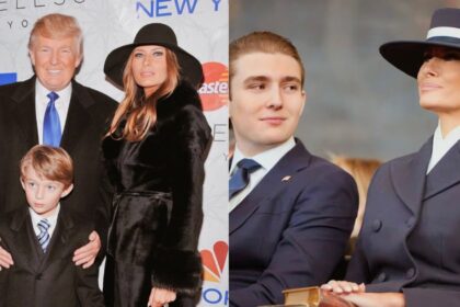 ChatGPT said: Young Barron Trump with Melania and Donald Trump (L) (Instagram | @barronupdate) and Barron Trump with Melania during the 2025 Inaugural ceremony (R) (Instagram | @barronupdate).