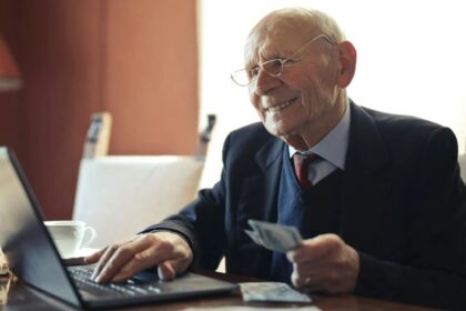 Older man reviewing finances
