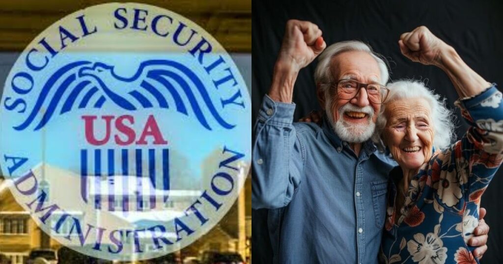 3 ways to collect maximum Social Security and retire peacefully (Social Security Logo—Photo by Timothy Valentine, March 8, 2019—via Flickr) and photo of elderly couple (via Stock Cake)