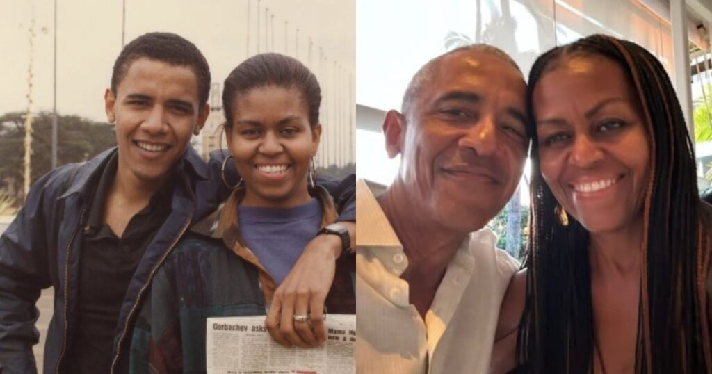 Barack and Michelle Obama - Then vs Now (Instagram|@barackobama) and (Instagram|@ michelleobama)